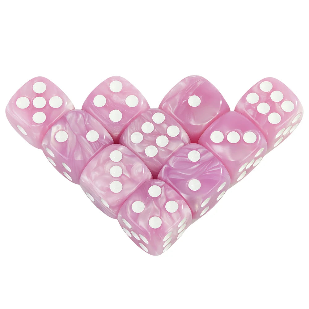 16MM Round Corner Game Dice Set 6-Sided Marble Acrylic Dices Tabletop Game