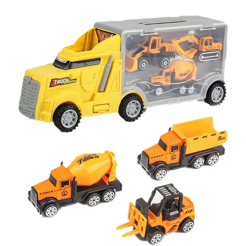 10 In 1 Construction Toys Truck Storage Die-cast Vehicle Transporter Car