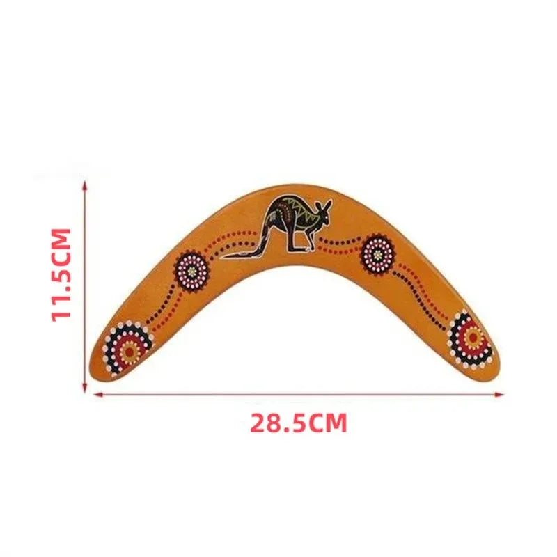 Wooden V-Type Kangaroo Print Boomerang Outdoor Throwing Sports Beach Yard