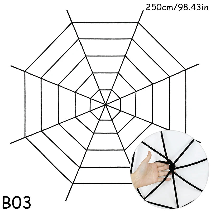 150 250cm Black White Spider Web Giant Stretchy Cobweb Home Bar Garden