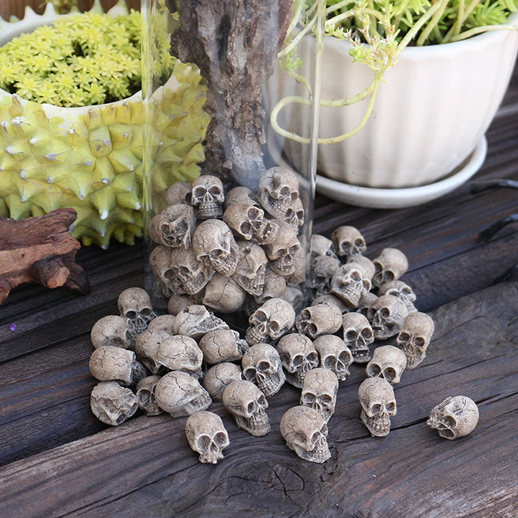 20 PCS Creative Miniature Skull Cool Miniature Skull Garden Bonsai Resin