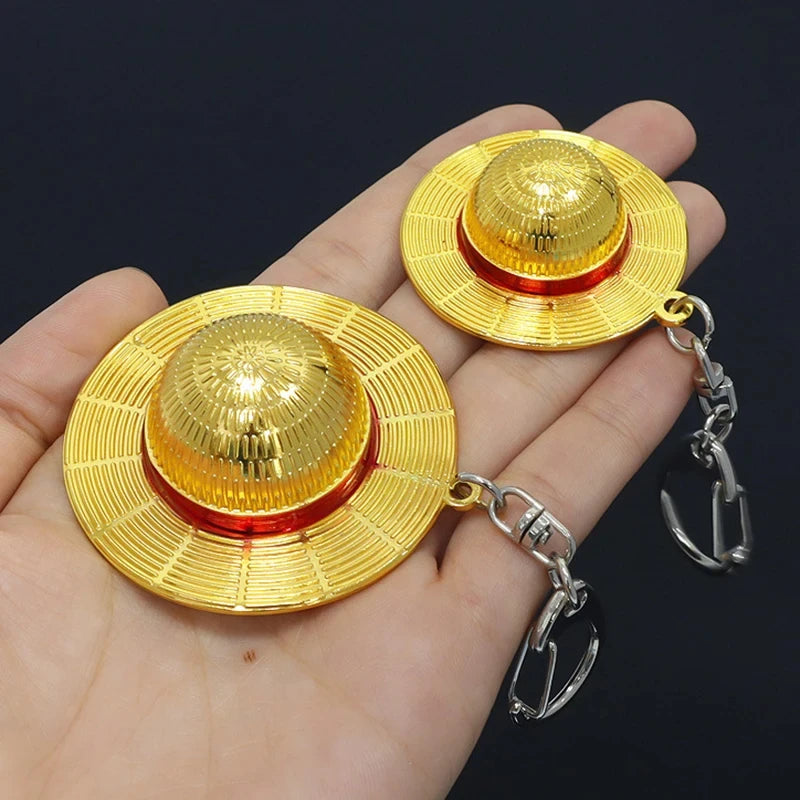 Classic Anime Keychain Straw Hat Pendant Metal Key Chains Fans Cosplay