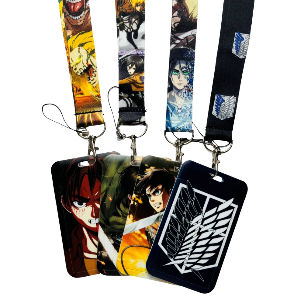 Anime Characters Card Holder Lanyards Keys Neck Strap Badge Keychain Lanyard