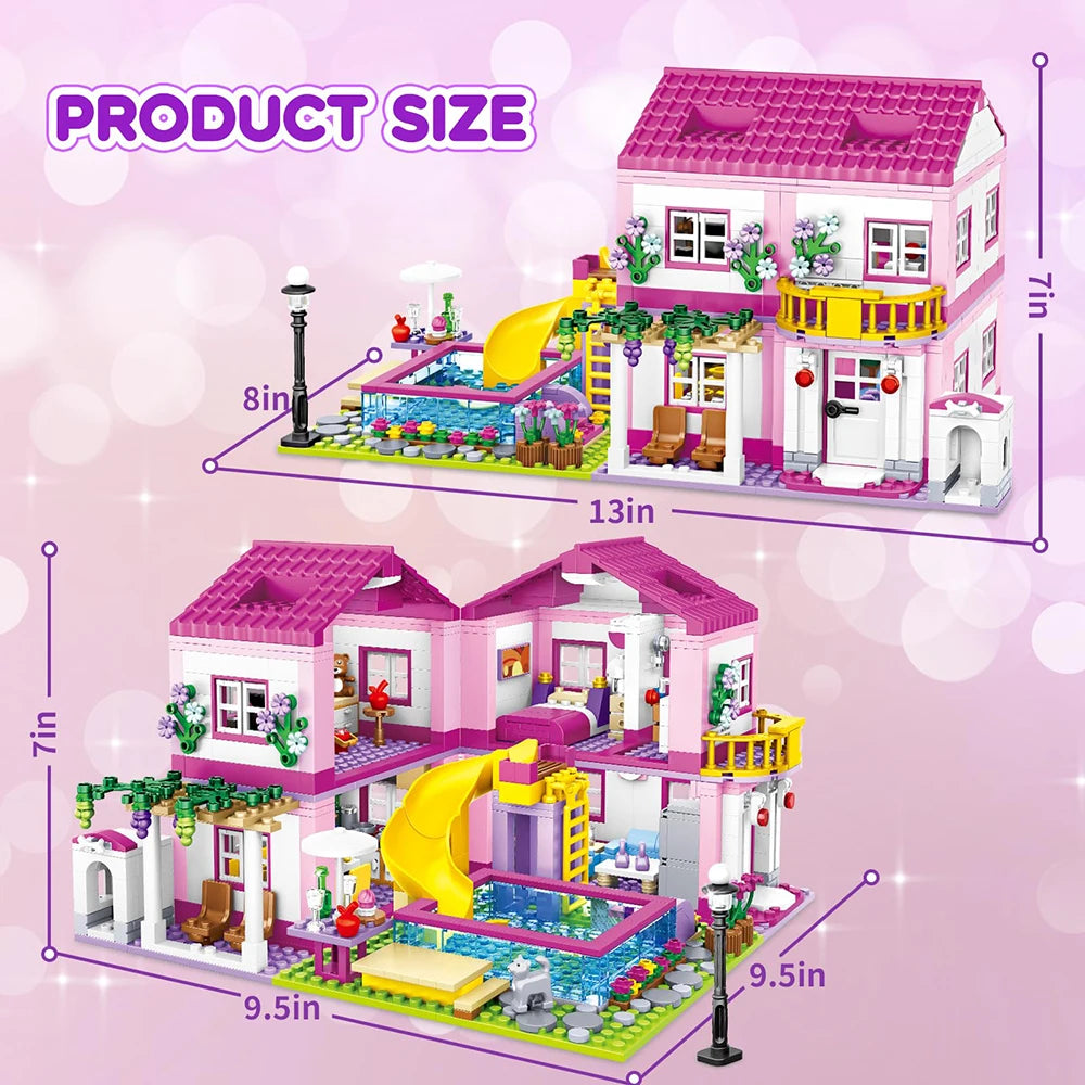 Friends City Street View House Summer Holiday Villa Castle Model Building Block