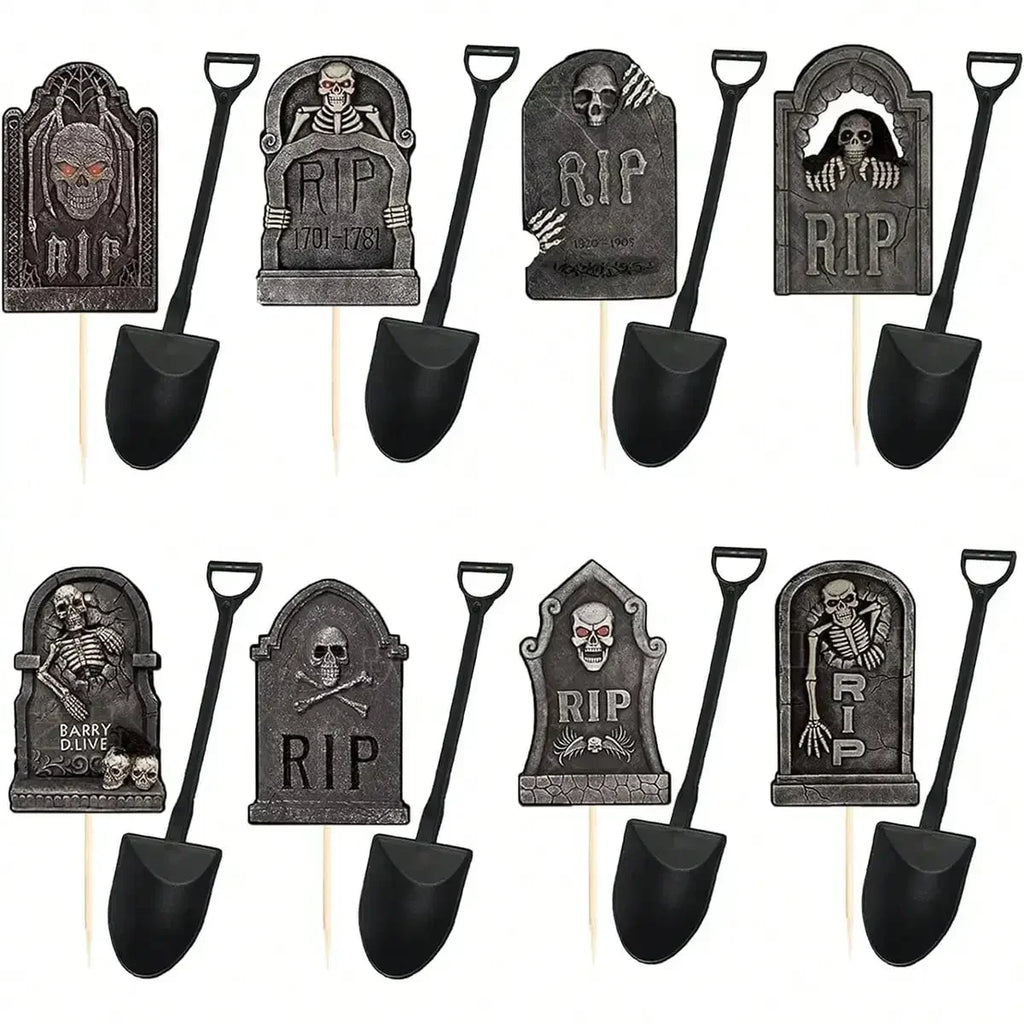 Halloween Cupcake Toppers Cake Decorations Tombstones Graveyard Cupcake