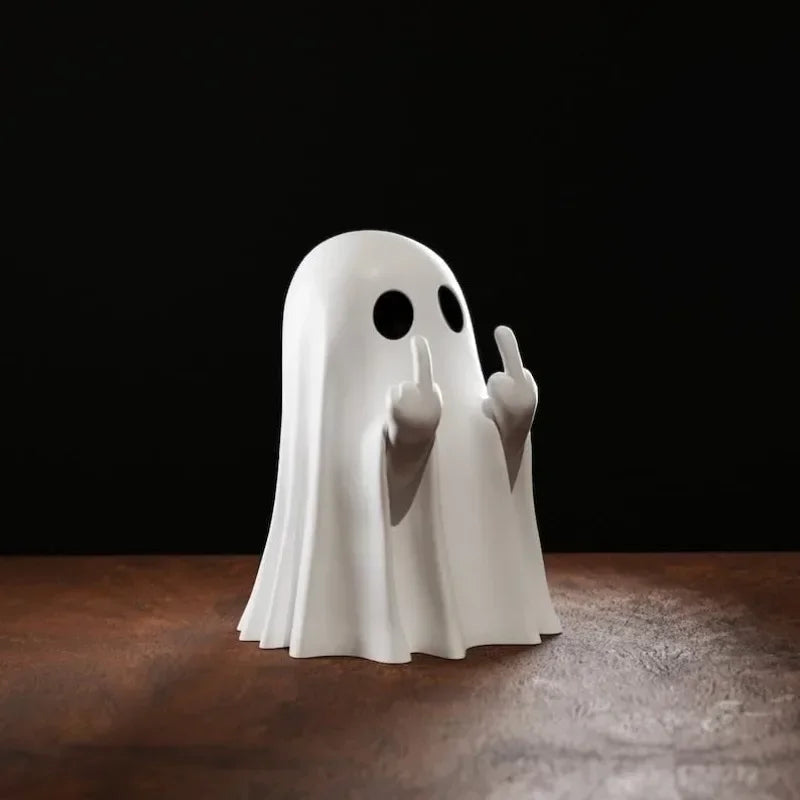 Luminous Middle Finger Ghost Statue Humorous Ornament