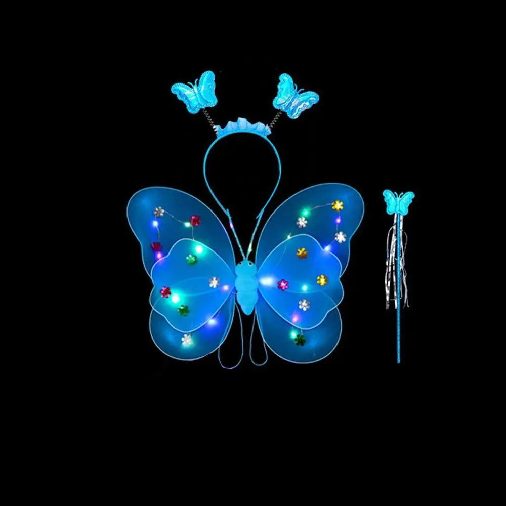 LED Children Costume Props Girls Skirts Angel Luminous Wings Flashing Butterfly