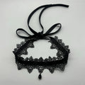 2026 New Sexy Lace Flower Necklace for Women Gothic Punk Velvet Collar Choker Black Waterdrop Pendent Necklace Strap Bow Jewelry