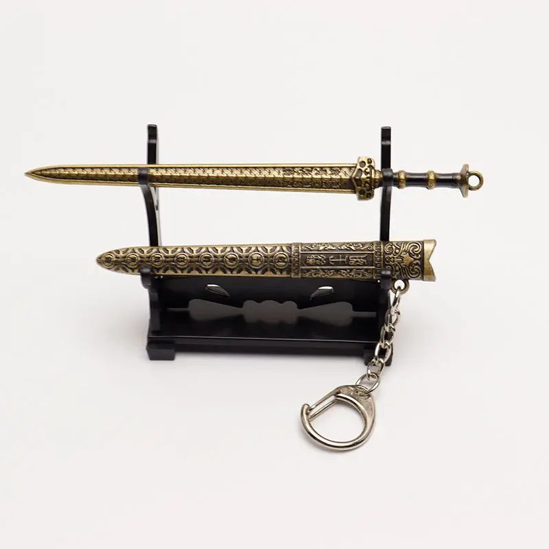 Mini Sword With Sheath Zinc Alloy Tang Hengdao Han Sword Model Keychain