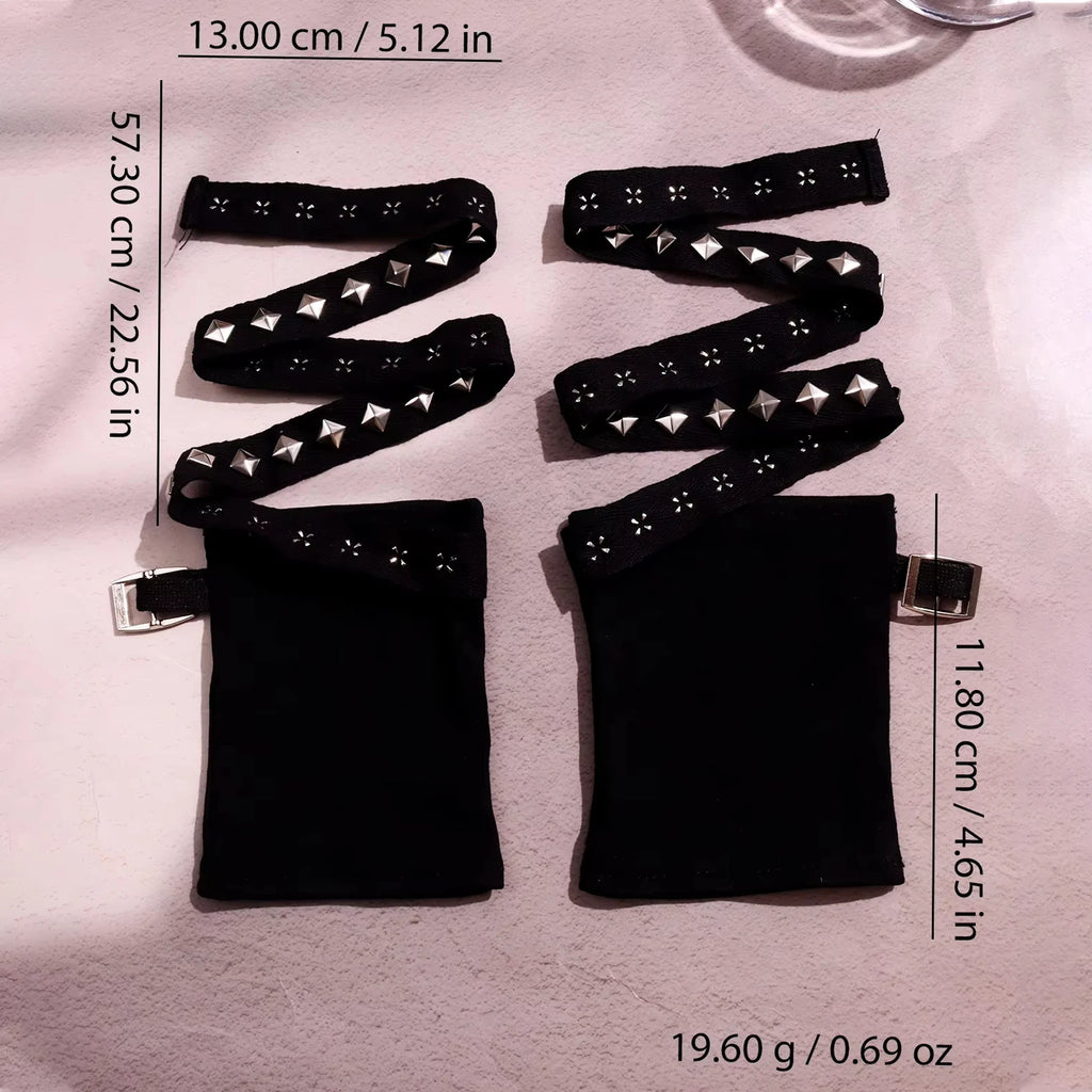 Y2K Personalized Buckle Punk Style Women's Fingerless Gloves Luo Hip Hop
