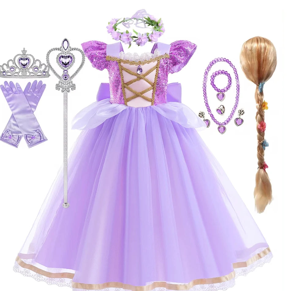 Summer Rapunzel Princess Dress Kids Costume