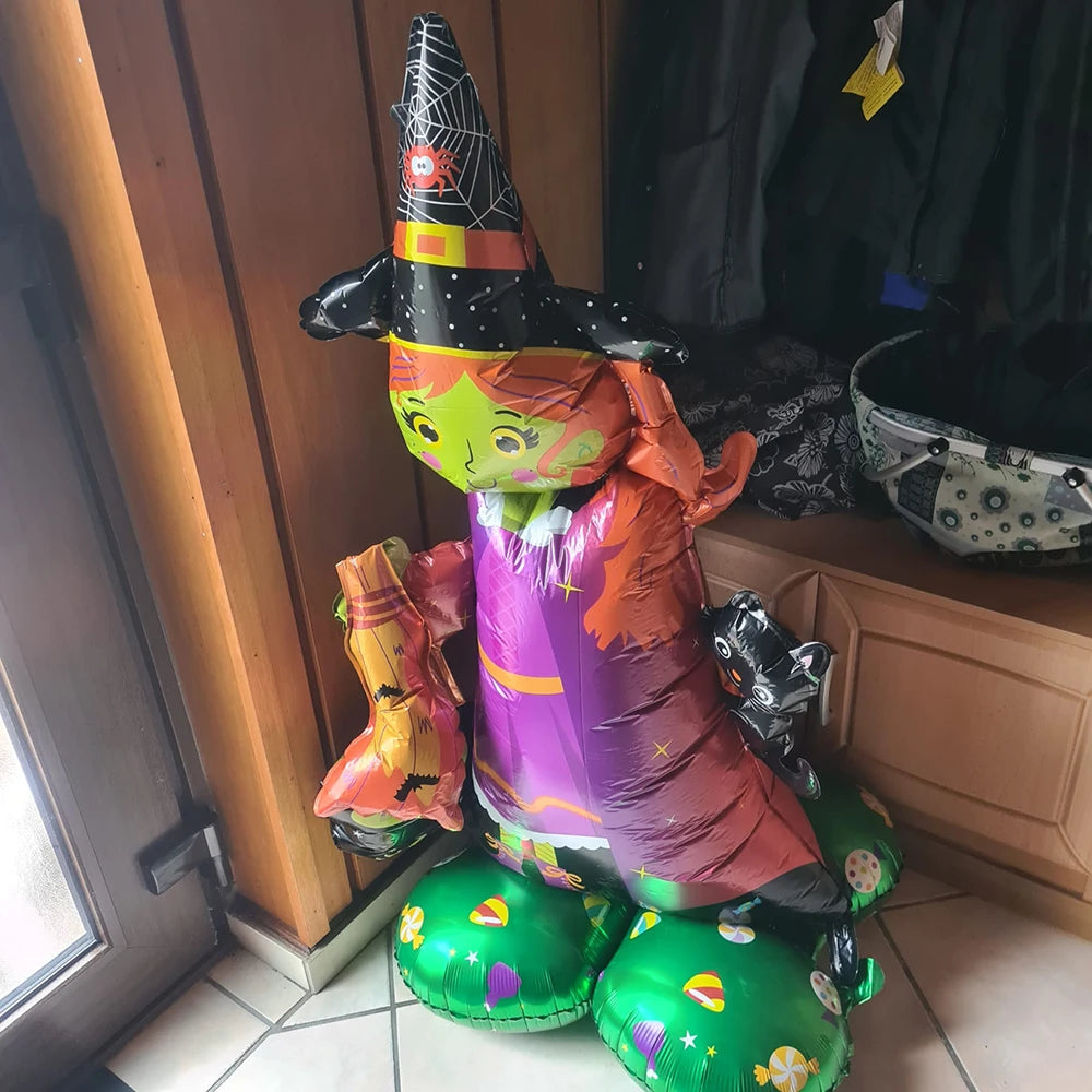 1Set Halloween Foil Balloons Pumpkin Ghost Witch Aluminium Foil Balloons Party