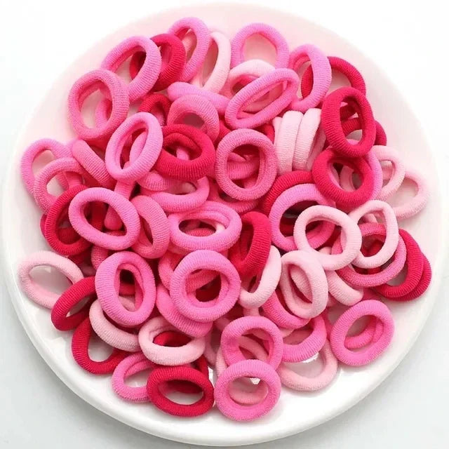 200-1000pcs Women Girls Colorful Nylon Elastic Hair Bands Ponytail Small
