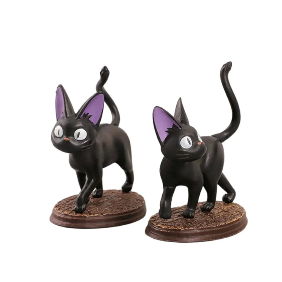 6Pcs Cartoon Black Cat Jiji Gigi Figure Set Anime Collectible