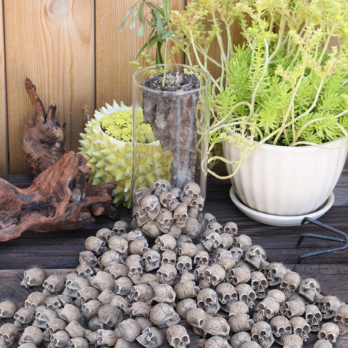 20 PCS Creative Miniature Skull Cool Miniature Skull Garden Bonsai Resin