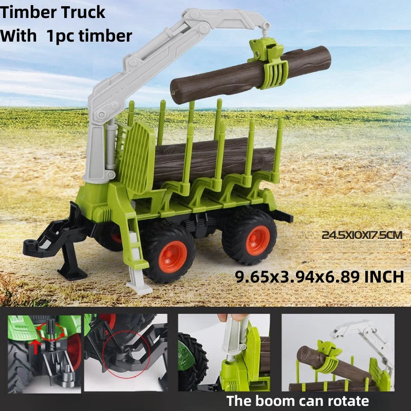 Large Scale Tractor Toys DIY Farmer Car Playset Toy Transport Trailer Engineering