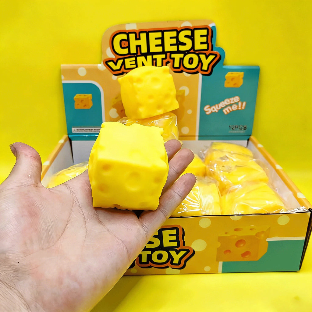 Portable Cheese Squeeze Toy Fidget Relief Ball