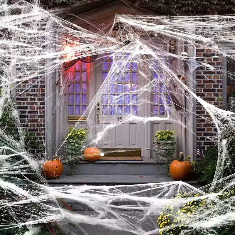 Halloween Decoration White Spider Web Artificial