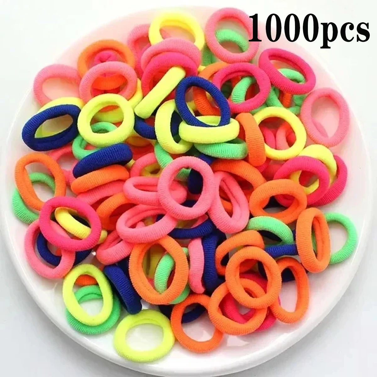 200-1000pcs Women Girls Colorful Nylon Elastic Hair Bands Ponytail Small