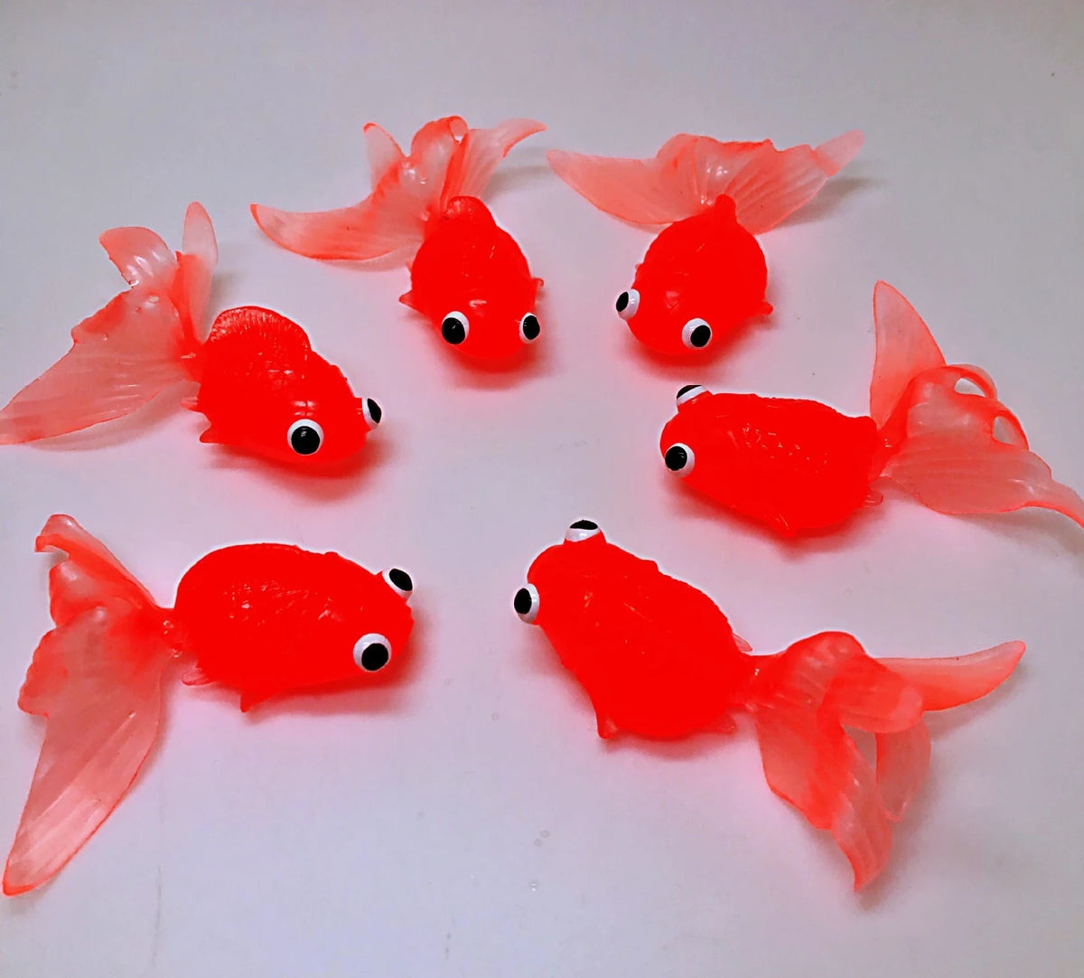 Children's Water Toy Soft Rubber Marine Life Buoy Goldfish Net Fishing Model