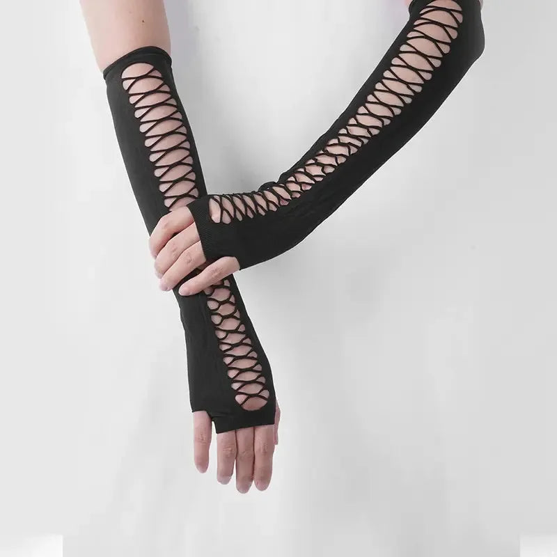 Europe USA Sexy Lace Gloves Fingerless Mesh Nightclub Dance