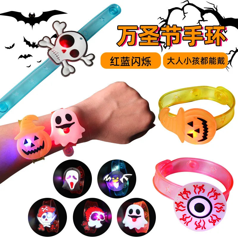 10/20PCS Cute Halloween Glowing Rings Bracelet Gift