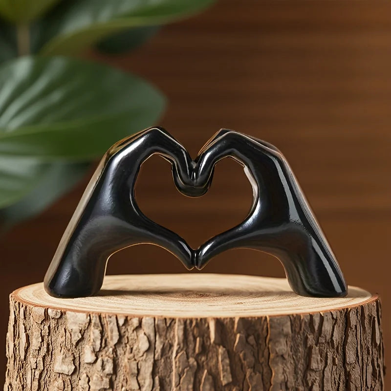 Gold Decoration Heart Hand Statue Living Room Bedroom Love Finger Modern