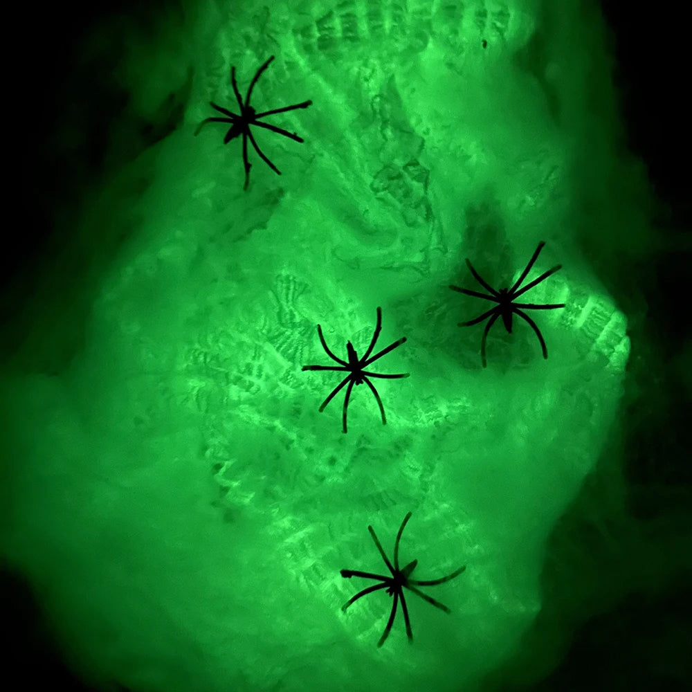 Halloween Fluorescent Spider Webs Glow Dark Spider Webs Halloween Cobweb Outdoor