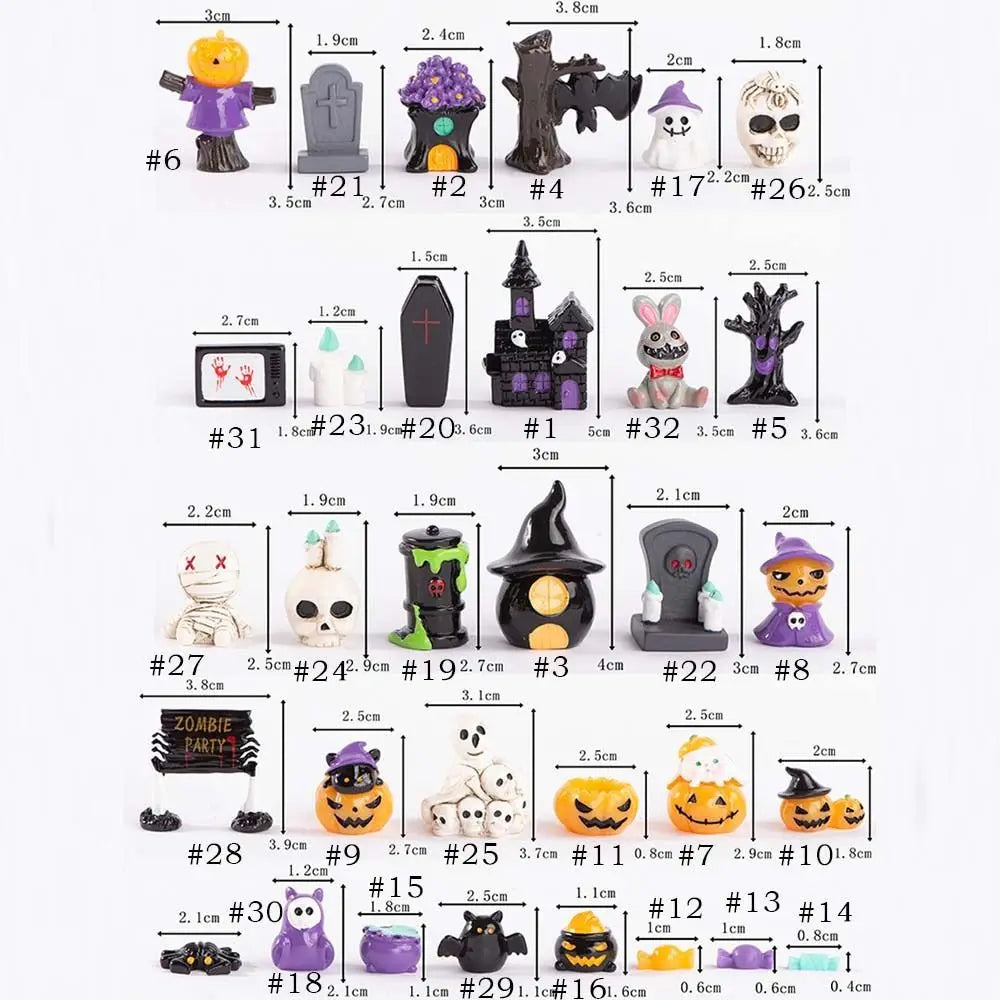 Cartoon Halloween Pumpkin Skeleton Figurines 3D Mummy
