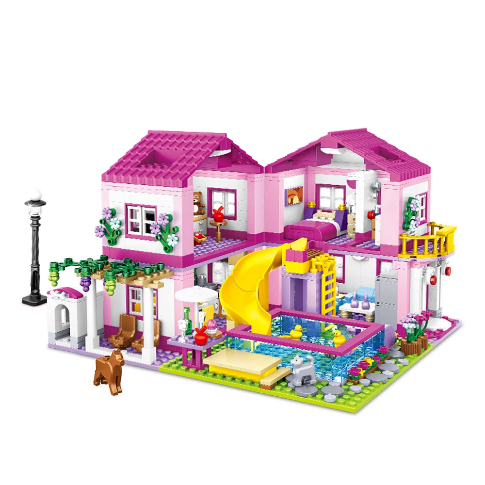 Friends City Street View House Summer Holiday Villa Castle Model Building Block