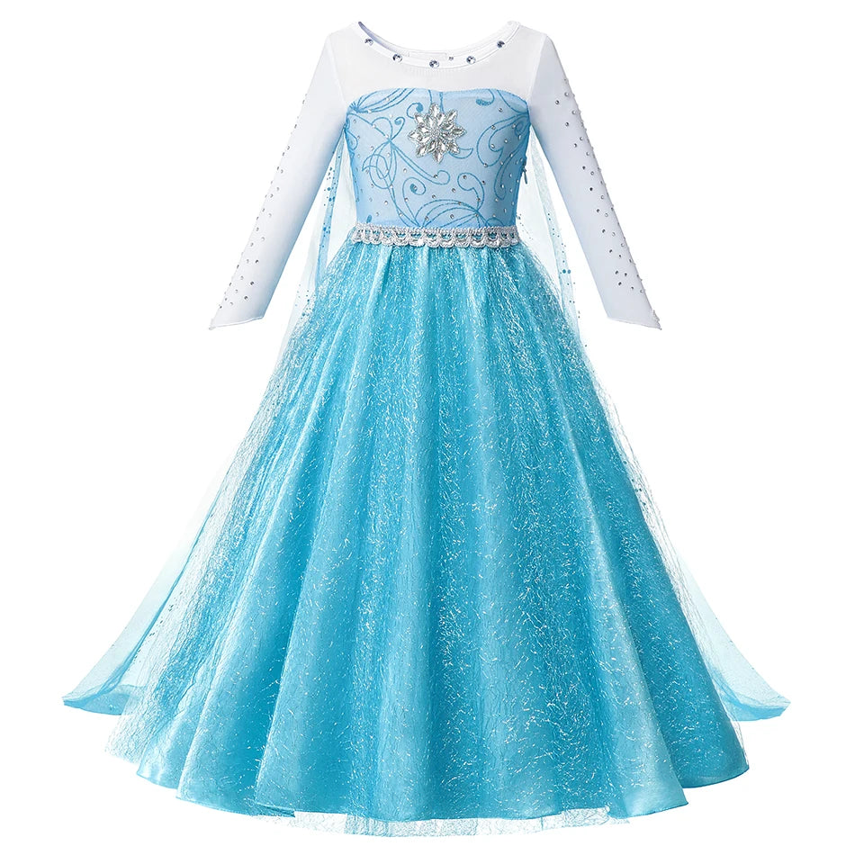 Elsa Anna Princess Costume Girls Frozen Style