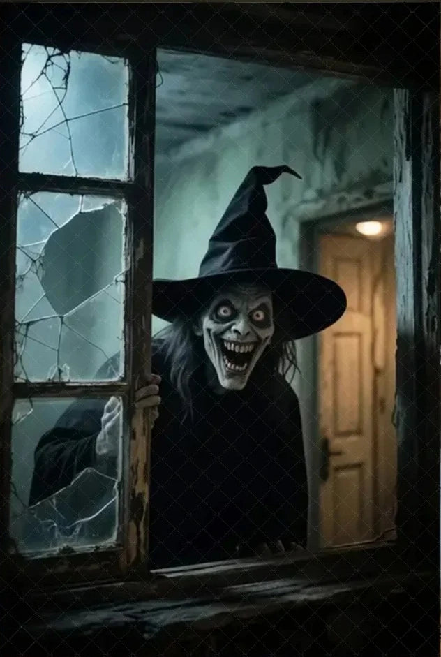 Scary Halloween Curtain Window Banner Horror Hanging Cloth Family Party Decor