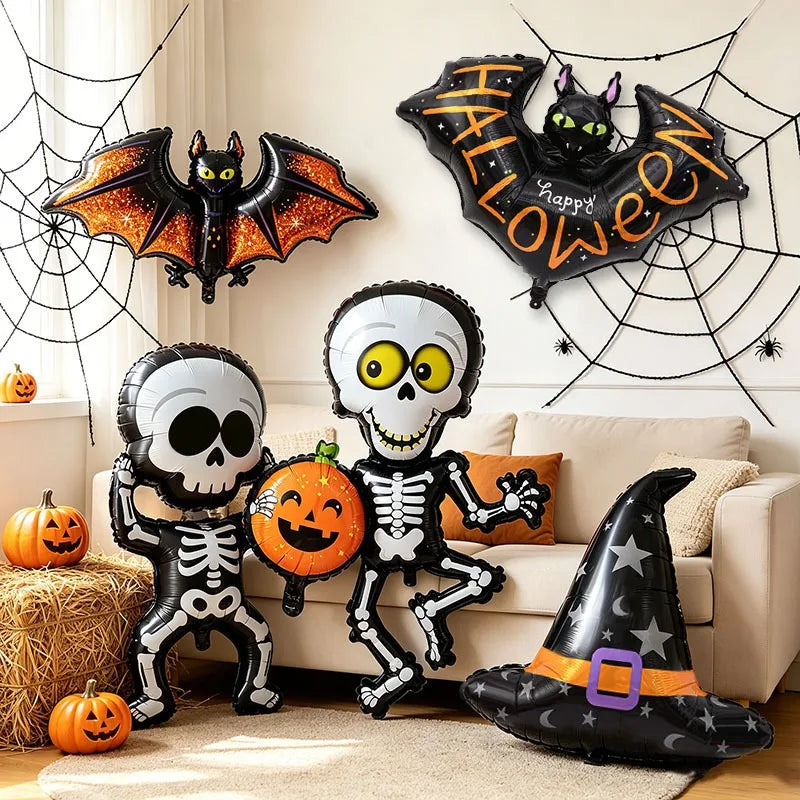 2026 New Halloween Ghost Skeleton Dog Cat Foil Ballons Halloween Festival