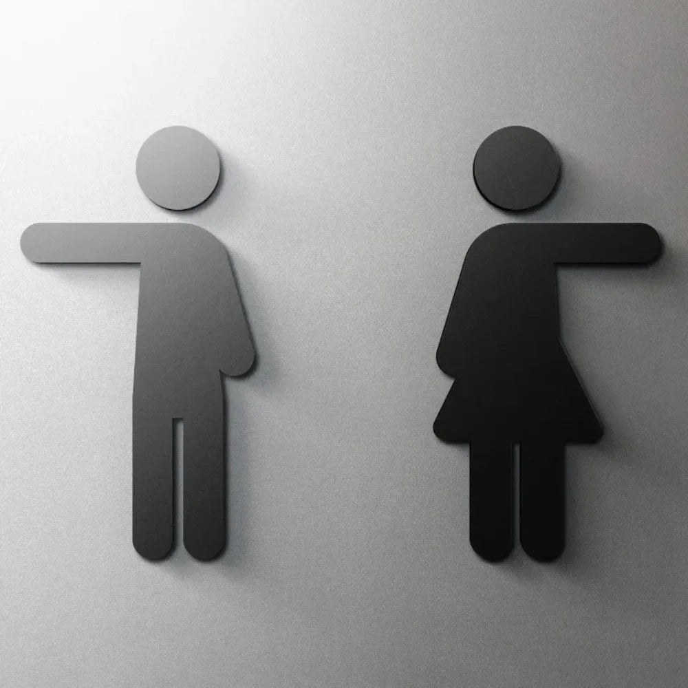 CIFBUY Acrylic 3D WC Toilet Door Sign Modern Self-Adhesive Salon Restaurant