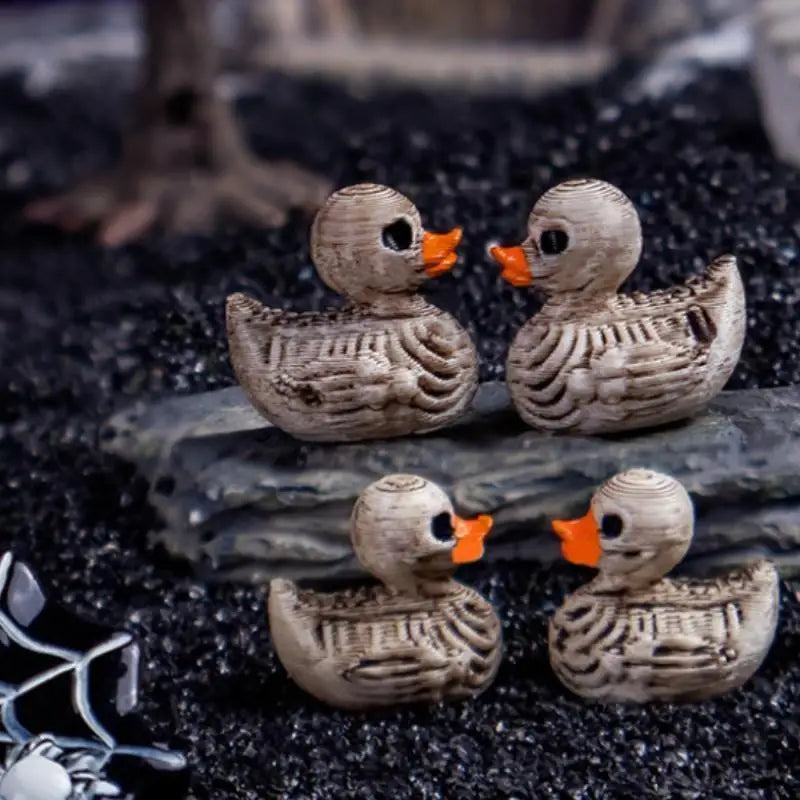20-Pack 0.6in Gothic Cute Skull Ducks Resin Figurines Halloween Gothic Home