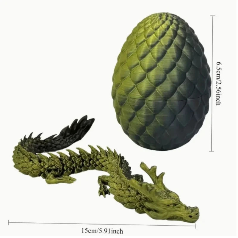 3D Chinese Dragon Surprise Egg Mini Movable Joint Decor Cute Collectible