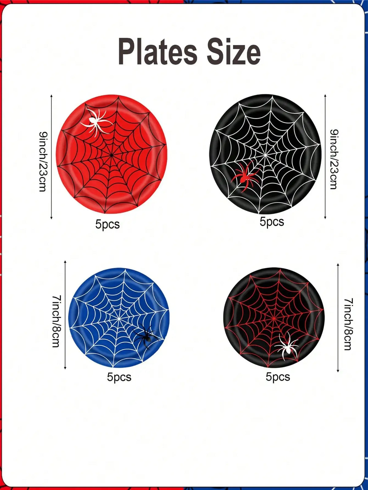Birthday Party Disposable Tableware Set Spider Web Theme Paper Plates
