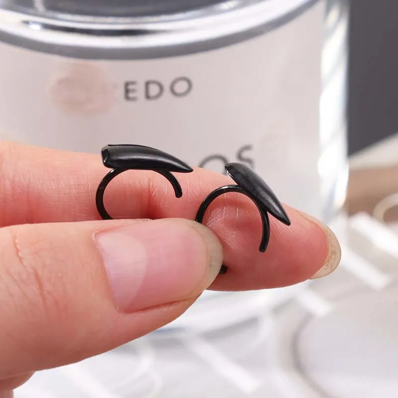 1pair Stainless Steel Sharp Teeth Fake Piercing Lip
