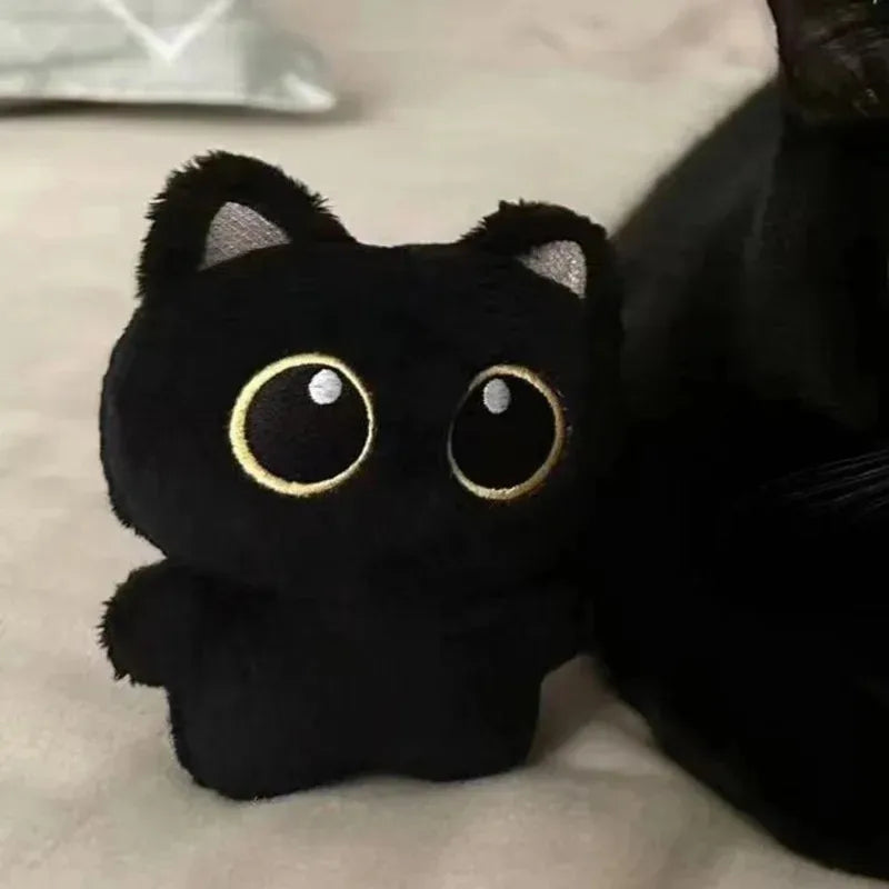 Cute Black Cat Plush Keychain Adorable Pendant