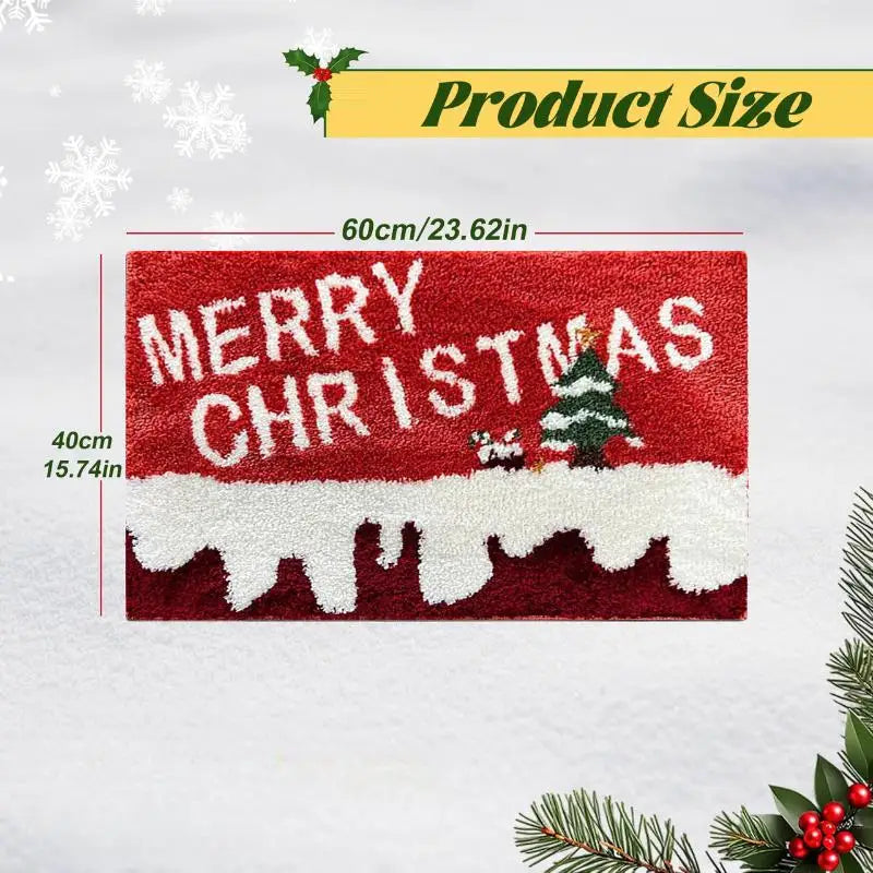 Christmas Door Mat Red Santa Claus Outdoor Indoor Gingerbread Man Carpet