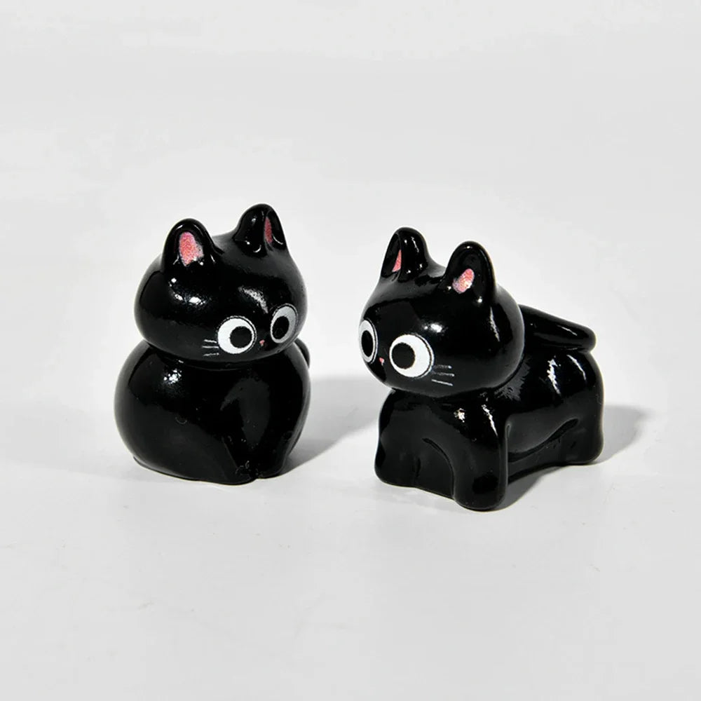Estatueta de gatos de resina de desenho animado mini gatinho ornamentos