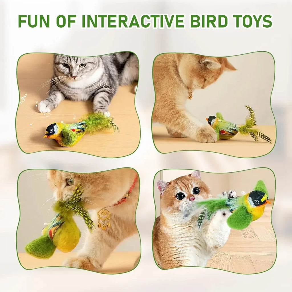 The Pet Cat Toy Emulates Sound Bird Amuse Cat Elastic Rope Relieve Boredom