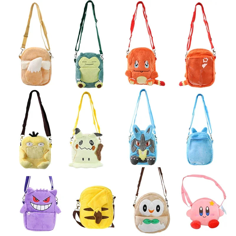 Gengar Mimikyu Snorlax Rowlet Lucario Plush Backpack Pokemon