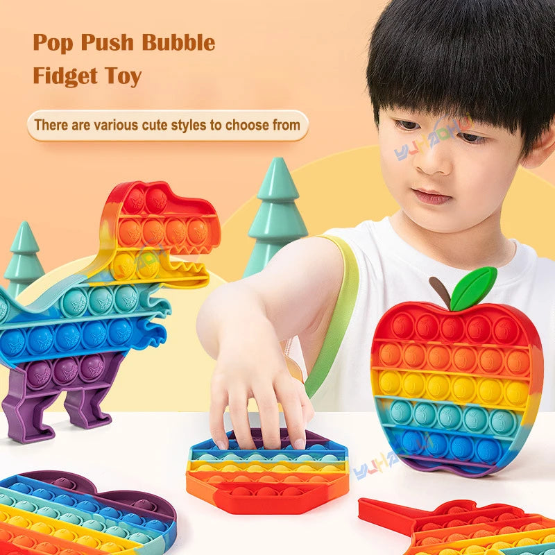 Rainbow Pop Push Bubble Fidget Anti Stress Relief Toys Adult Children Special