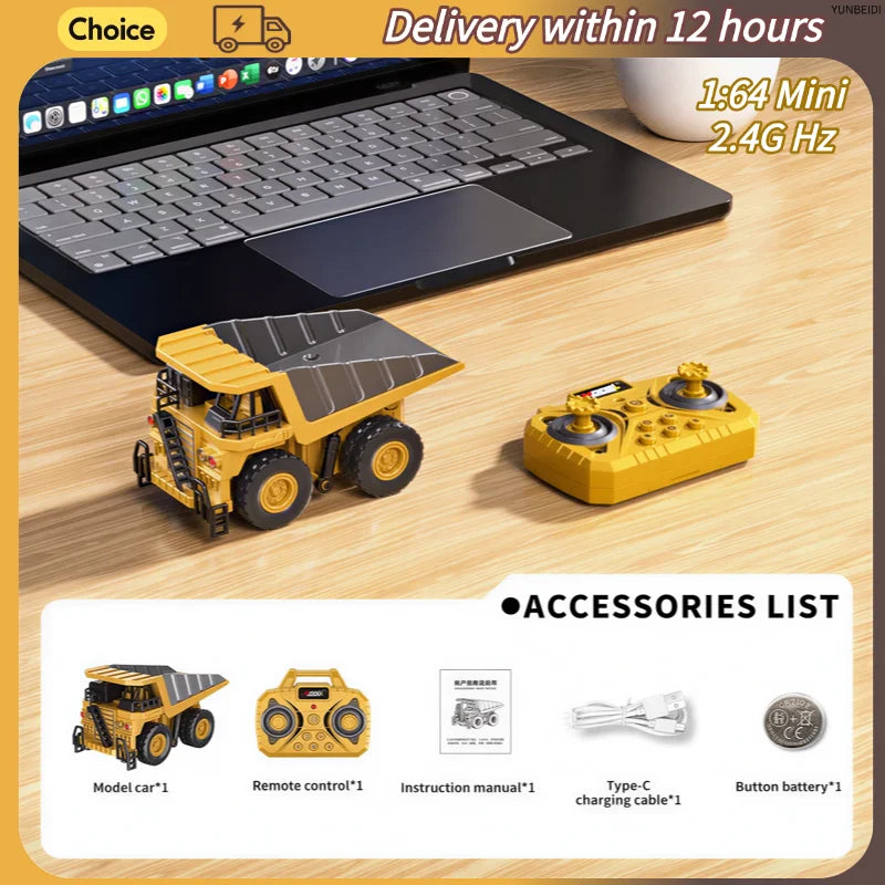 1:64 Remote Control Alloy Truck Forklift Trailer Worktop Mini Bluetooth RC