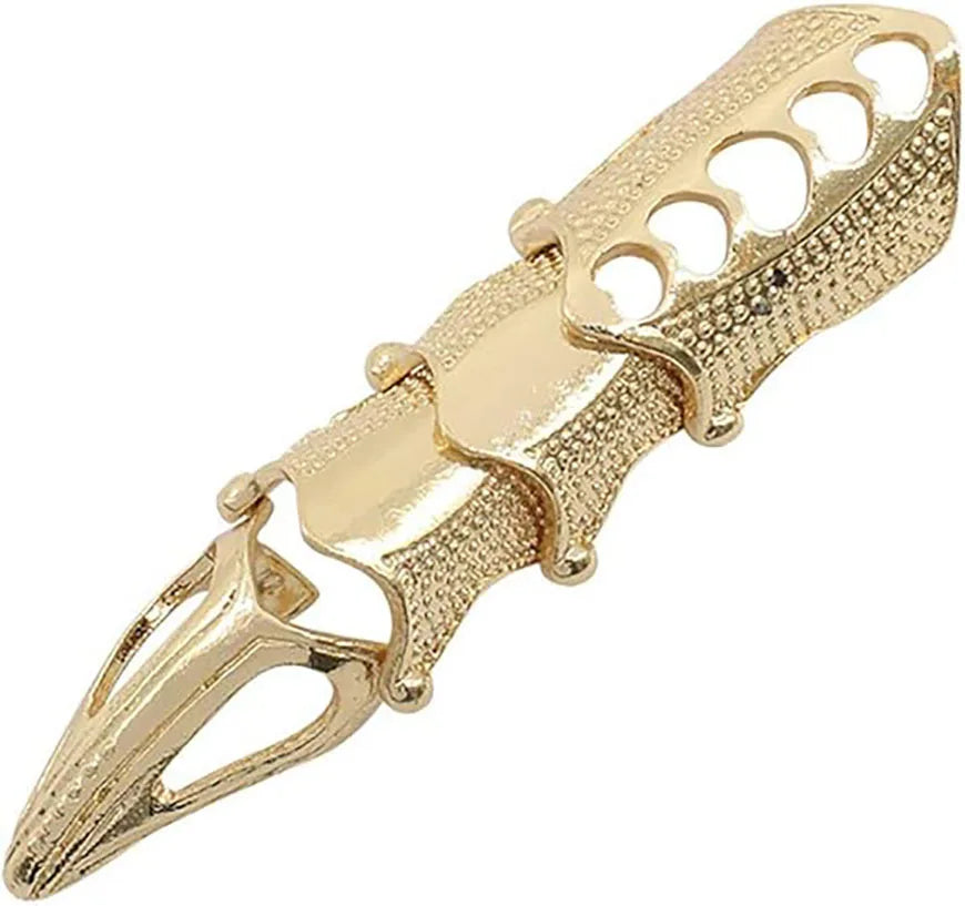 1 Fully Finger Hinged Fearless Warrior Ring, Detachable, with Adjustable Finger Size and Length