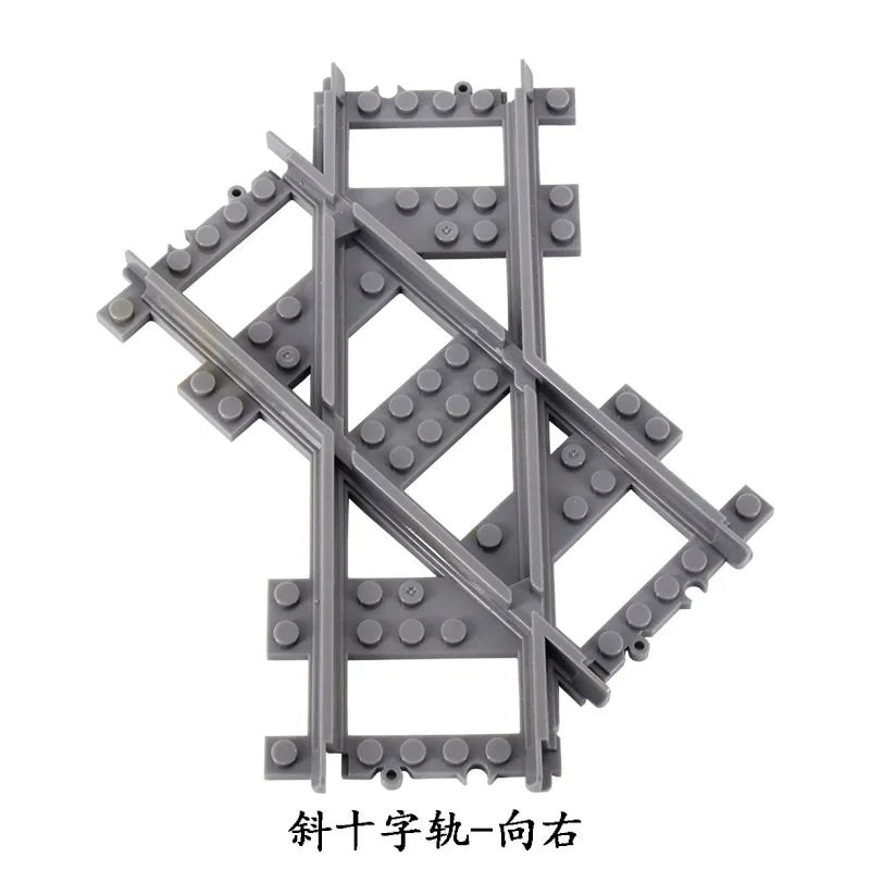 MOC City Train Rail Crossing Flexible Tracks Forked Straight Curved Rails