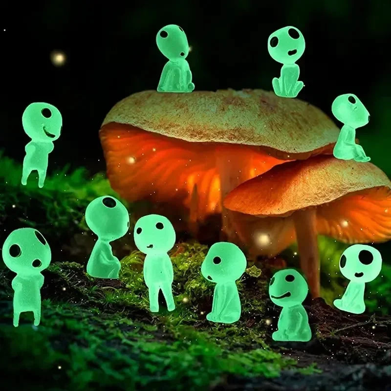 10Pcs Luminous Elf Glow Dark Resin Ornament Miniature Micro Landscape Garden