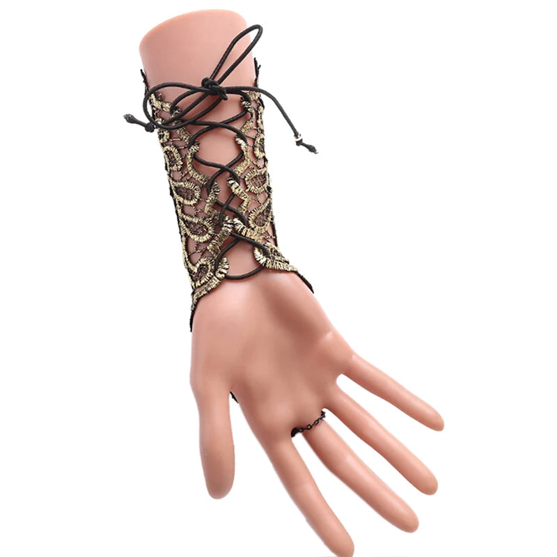 1pc Gothic Steampunk Lace Cuff Fingerless Glove