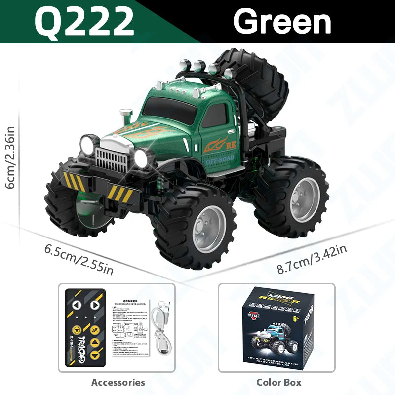Q222 Q223 1:64 Mini RC Truck Trailer Monster-Regulating Alloy Terrain